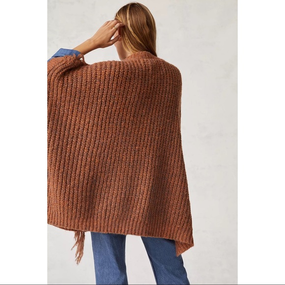 Anthropologie Marled Fringe Poncho - One Size Fits All - NWT - Picture 4 of 9
